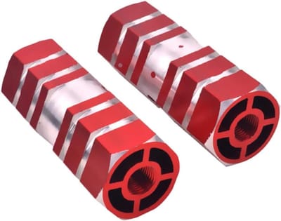 Fiets Pedalen - Voetsteunen Fiets - Passagiers Vervoeren - Aluminium Legering - 7 x 2.5 cm - Rood