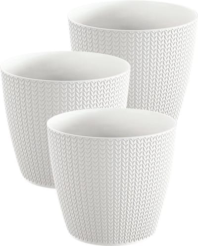 3 Bloempotten Sumela smartpot wit 5L met drainagesysteem haakmotief3
