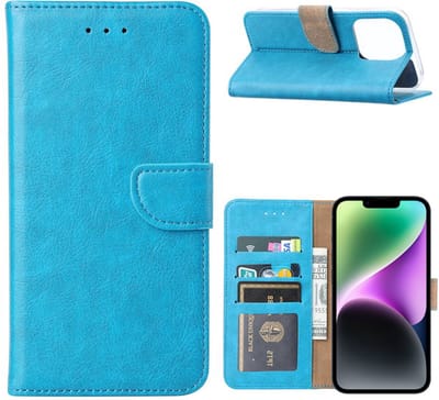 iPhone 14 Plus hoesje bookcase hoes - Arara book case hoesje voor iPhone 14 Plus - Turquoise