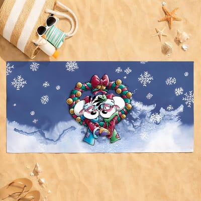 Cartoon Schattige D-Diddl Muis Handdoek Sneldrogend Absorberende Strandhanddoek voor Sport, Fitness, Zwemmen en Buitenactiviteiten W50*H100(CM)