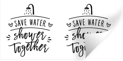 Muurstickers - Sticker Folie - Spreuken - Quotes - Save water shower together - Douche - Douchekop - 40x20 cm - Plakfolie - Muurstickers Kinderkamer - Zelfklevend Behang - Zelfklevend behangpapier - Stickerfolie