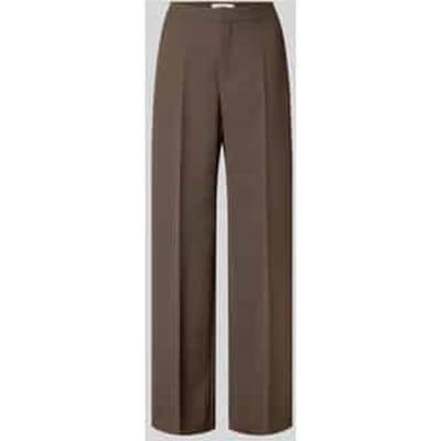 straight fit pantalon met persplooien model 'Leya Miley'