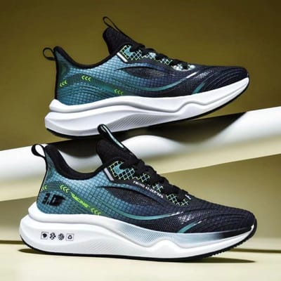 Nieuwe ultralichte hardloopschoenen, sportschoenen, ademende en schokabsorberende schoenen met zachte zolen, lichte hardloopschoenen 42 black