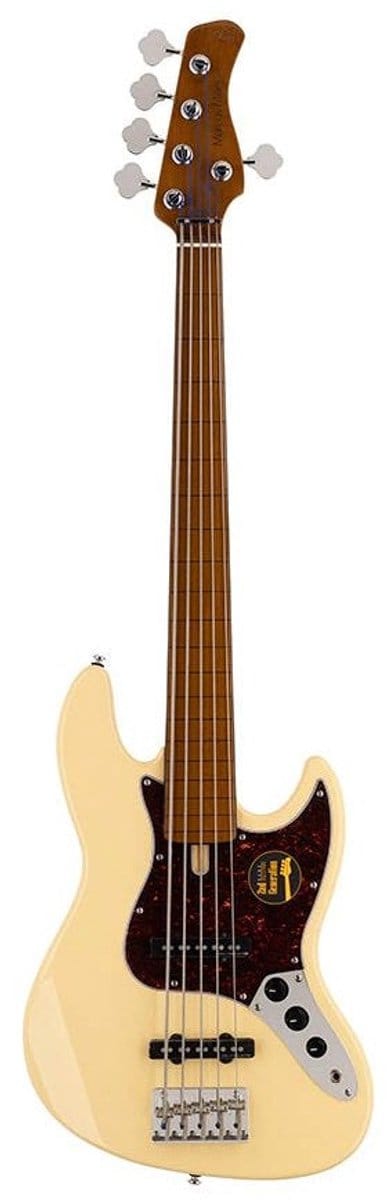 Sire V5 A5F/VWH Marcus Miller Fretless 5-snarige Basgitaar Vintage White