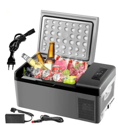Koelkast - Minikoelkast - Koelkasten - Minikoelkast voor drankjes - Kleine Koelkast - 15L- 12/24V DC - Compressorkoeler voor op reis Camping Buitenactiviteiten