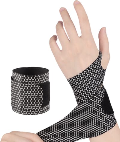 U Fit One Pols Compressie Brace - 2 Stuks - Polsbandage - Wrist Support - Compressie Handschoen - RSI - Ondersteuning & Versteviging - Zwart