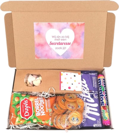 Secretaressedag cadeau - cadeautje secretaresse - brievenbus cadeau chocolade - Wij zijn zo blij met een secretaresse zoals jij