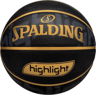 Outdoor Basketbal Maat 7 (29.5") - Duurzaam Zwart/Goud Rubber voor Straat en Park