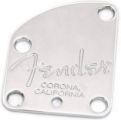 Fender Deluxe Strat Halsplaat - Chromen 4-Bouts Bevestiging