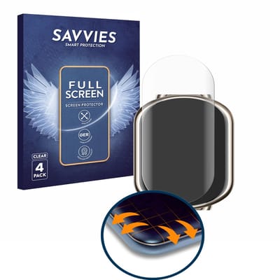 Savvies - Screenprotector voor Xiaomi Mi Band 8 - Folie Beschermfolie transparant volledig dekking 4 Stuks