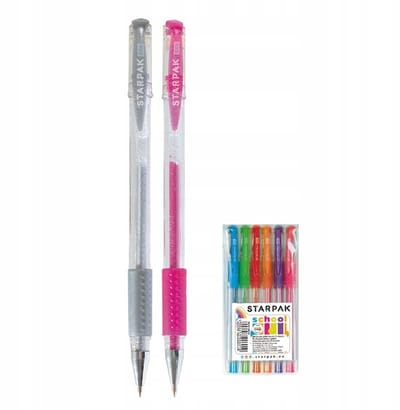Glittergelpenset met grip - 6 kleuren