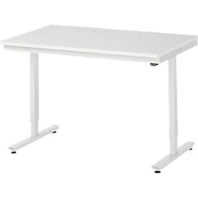Rau Adlatus werktafel, elektrisch in hoogte verstelbaar, 22 mm spaanplaat met melamine bekleding, tot 150 kg, B 1250 x D 800 x H 720-1120 mm, lichtgrijs