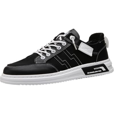 Trendy Heren Skateschoenen Mode Alles-Match Heren Witte Schoenen Zomer Nieuwe Heren Leren Casual Schoenen Zakelijke Schoenen Voor Heren 40 zwart