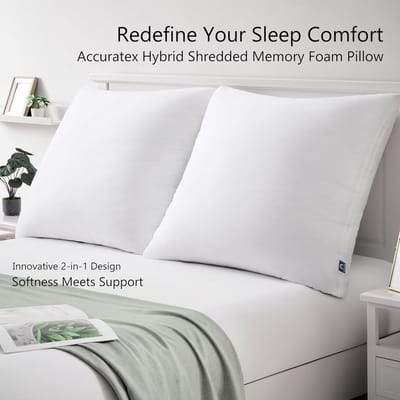 Set van 2 Hybride Crushed Memory Foam Kussens 40 x 40 cm met Removable Cover