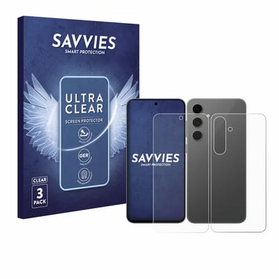 Savvies - Screenprotector voor Samsung Galaxy S24 FE (Voor+Achter) - Folie Beschermfolie transparant 6 Stuks