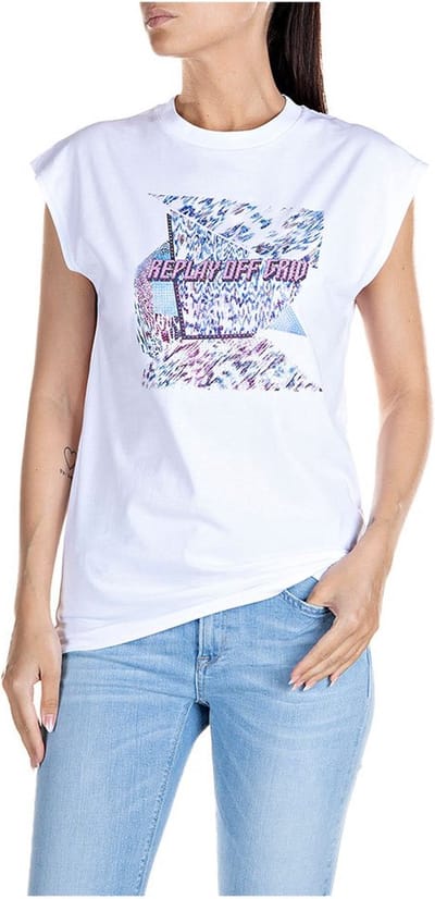 Replay W3624a.000.22658p.001 Mouwloos T-shirt Wit XS Vrouw