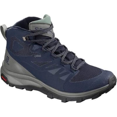 Salomon Outline Mid Gtx Wandelschoenen Heren - Medieval Blue / Castor Gray / Green Milieu - Maat 44