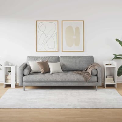 vidaXL - Bijzettafels - 2 - st - met - plank - 25,5x27x60 - cm - wit