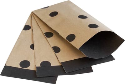 200x papieren zakjes Bruin kraft Stippen 7x13cm