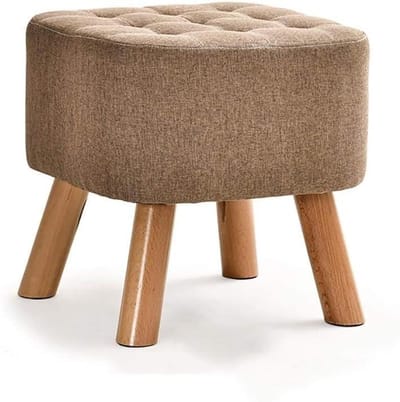 Houten Voetenbank - Kleine Bank - Ontspannen Zitten - Stevige Grenen Constructie - Compact Formaat - Veelkleurig