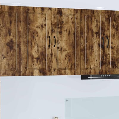 vidaXL - Wandkast - PORTO - Rook - Eiken - 80 - x - 31 - x - 80 - cm - Bewerkt - hout