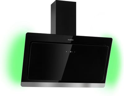 Klarstein Afzuigkap 90 cm, Afvoer Afzuigkap, Afzuigkap Met Koolstoffilter, Afzuiging Met 585 m³/h Luchtstroom, Wandkappen Voor Keuken Met RGB-LED's, Stille Afzuigkappen 90 cm - 550 m³/u 75 cm - Recirculatie - Dampkap - Wasemkap