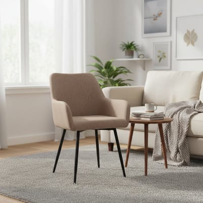 BLACKCOLORS Klassieke eetkamerstoelen met brede zitting, hoge armleuningen en metalen poten | Set van 2 comfortabele stoelen
