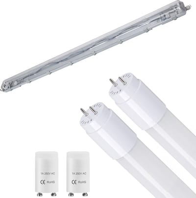 LED Waterdichte TL Armatuur met T8 G13 Buizen - Velvalux Strela - 150cm - Dubbel - Koppelbaar - Waterdicht IP65 - 40W 4800lm - 840 Natuurlijk Wit 4000K | Vervangt 294W