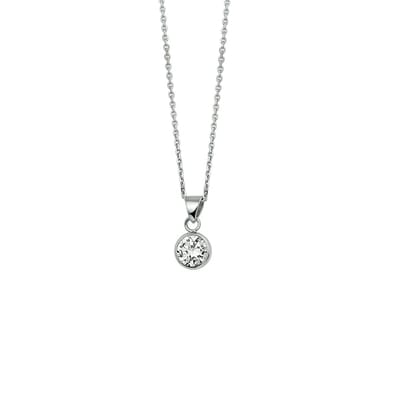zilver gerhodineerd collier zirkonia 41 + 4 cm 1317761