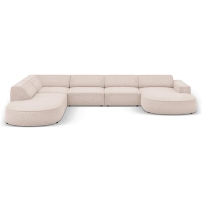 7-zitshoekbank Jodie links chenille afgerond | Micadoni Home