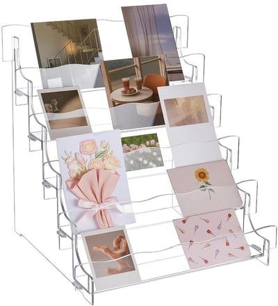 Cosensi - Draagbare Acryl Display met 5 Niveaus voor Wenskaarten en Etiketten