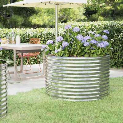 vidaXL - Plantenbak - 100x100x68 - cm - gegalvaniseerd - staal - zilverkleurig