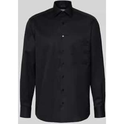ETERNA comfort fit overhemd - twill heren overhemd - zwart - Strijkvrij - Boordmaat: 42
