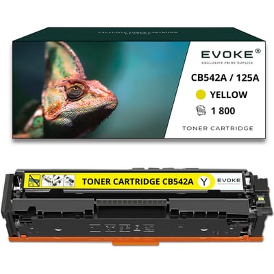 Evoke Compatibele Toner voor Hp I Canon Cb542A 125A Cf212A Cf-212A 131A Ce322A Ce-322A 128A Geel 1800 Pagina's Kleur Laserjet Cm1312 Cm1512 Cp1518 Cp1215; Canon I-Sensys Mf-8050Cn Mf-8080Cw