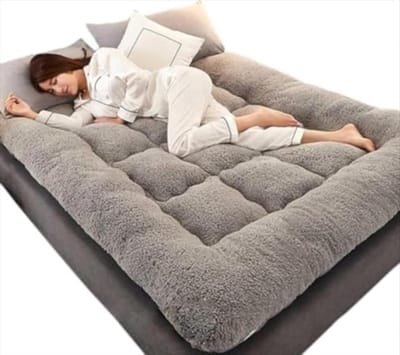 Japanse futonmatras - Vloerbed draagbaar - Comfortabel slapen - Extra dikke stof - Twin 90x200cm - Grijs