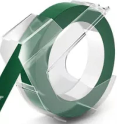Dappaz - Label Tape 3D Wit op Groen 9 mm Compatible - Geschikt voor Dymo Lettertang - S0898160 Reliëftape - 1 stuks