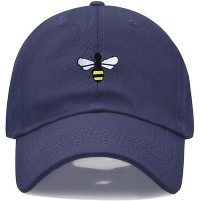 Gewassen Katoen Bijenborduurwerk Baseballpetten Voor Mannen Vrouwen Papa Hoed Verstelbare Snapback Pet Dropshipping blue
