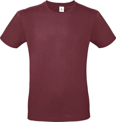 Classic E150 T-shirt B&C Collectie Burgundy Rood Maat XS