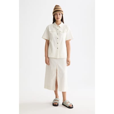 Scotch & Soda Workwear Midi Skirt With Front Slit Eggnog Taglia: XS | Minigonne Outlet | Donna | Bianco