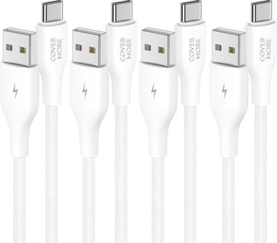 Usb kabel geschikt voor Samsung - 1m - 4 stuks - Laadkabel - Oplaadkabel - Wit