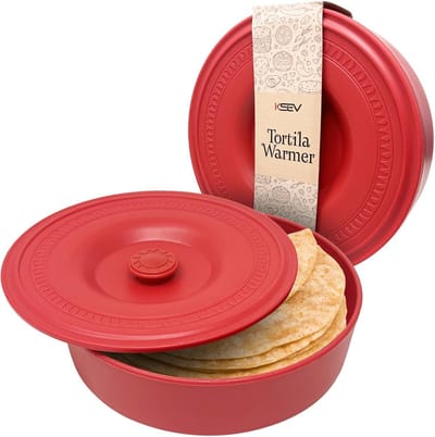 Geïsoleerde Tortillawarmhouder met Deksel - BPA-vrij en Magnetronbestendig