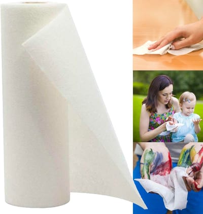 Herbruikbare keukenrol Bamboe - Keukenpapier Wasbaar - Herbruikbare Keukenrollen - Tot 50 keer wasbaar - Herbruikbaar Keukenpapier - Herbruikbare Keukenrol - Zero Waste - Keuken Papier - Eco Keukenrol - Wit