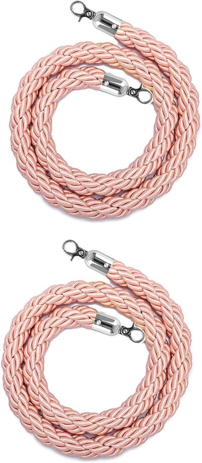Barrière touw - Evenementen koord - Wachtrij beheer - Zilveren haken - 32 mm diameter - Rood