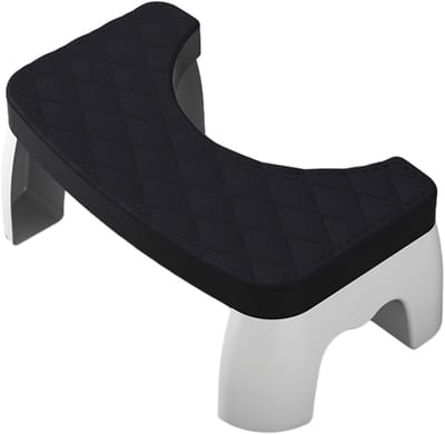 Toiletkruk - Voetenbankje - Comfortabel zitten - Ergonomisch ontwerp - 42 x 25 x 17 cm - Zwart