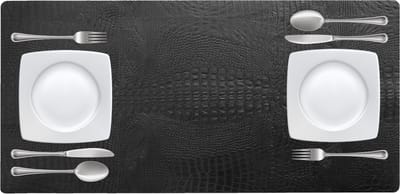 NOOBLU Tafelloper DUBL - Croco Midnight black - Lengte: 85 cm, Aantal: 1 tafelloper