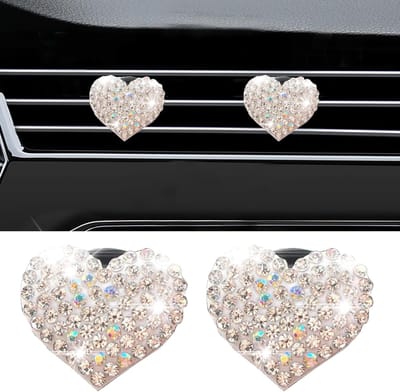 Auto Luchtverfrisser Clips - Ventilatie Decoratie - Auto Interieur Verfraaien - Kristallen Strass Design - 2 stuks - Zilver