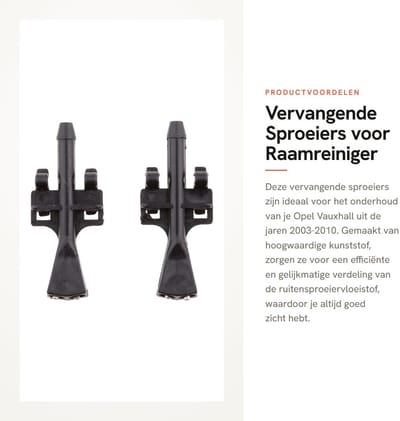 Dailygoods- Sproeiers voor Ruitenwisser - 2 Stuks - Kunststof Constructie - Duurzaam - Eenvoudige Installatie - Geschikt voor Opel/Vauxhall 2003-2010 - Ruitensproeiers