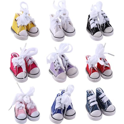Accessoires de Poupées Baskets Chaussures 3,5 cm Pour Enfants Chaussures Décontractées Chaussures de Poupée Chaussures Blyth Chaussures en Toile pour Poupées Chaussures pour Poupées BJD blanc