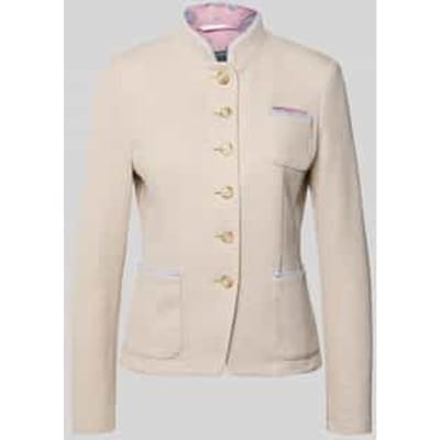 slim fit blazer met opstaande kraag en opgestikte zakken