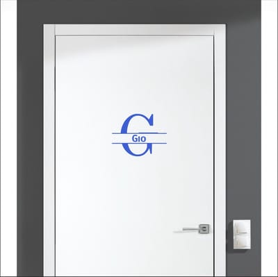 Deursticker Met Naam -  Gio - Blauw